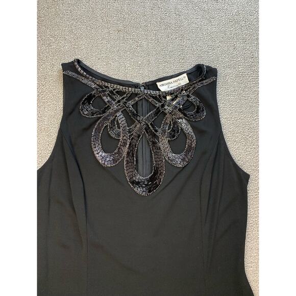 Adrianna Papell Evenings Dress Beaded Neckline Mini Cocktail Black Size 6 - Picture 3 of 9